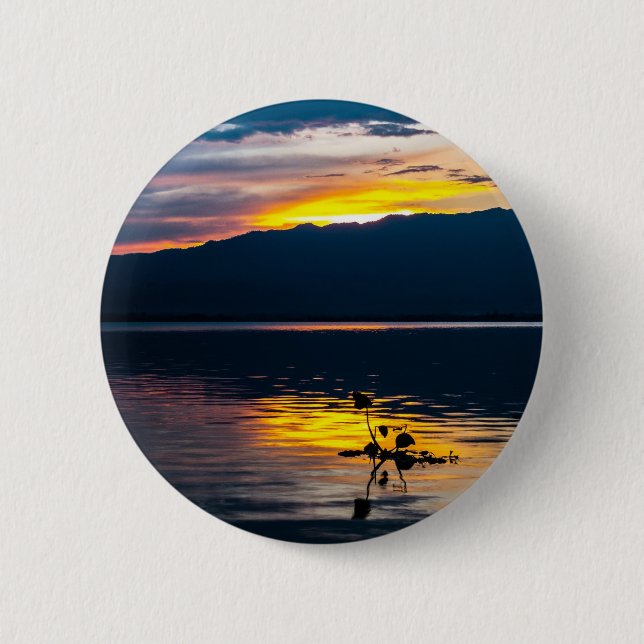 Schöne Sonnenuntergang Landschaftliche Landschaft  Button (Vorderseite)
