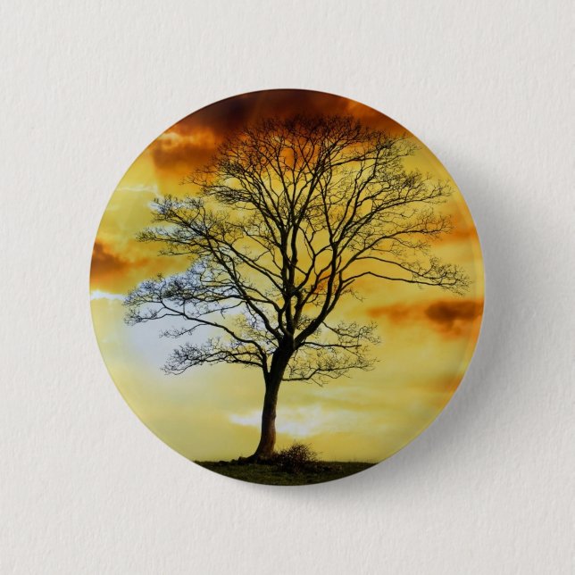 Schöne Sonnenuntergang Landschaftliche Landschaft  Button (Vorderseite)