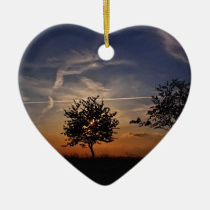 Schöne Sonnenuntergang Landschaftliche Landschaft  Keramik Ornament