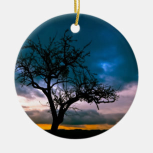 Schöne Sonnenuntergang Landschaftliche Landschaft  Keramikornament