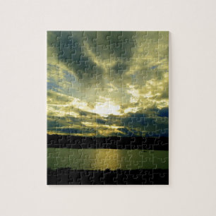 Schöne Sonnenuntergang Landschaftliche Landschaft  Puzzle