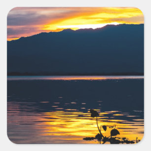 Schöne Sonnenuntergang Landschaftliche Landschaft  Quadratischer Aufkleber