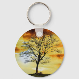 Schöne Sonnenuntergang Landschaftliche Landschaft  Schlüsselanhänger