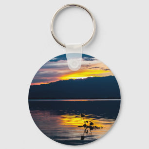 Schöne Sonnenuntergang Landschaftliche Landschaft  Schlüsselanhänger