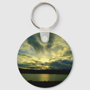 Schöne Sonnenuntergang Landschaftliche Landschaft  Schlüsselanhänger
