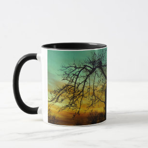 Schöne Sonnenuntergang Landschaftliche Landschaft  Tasse