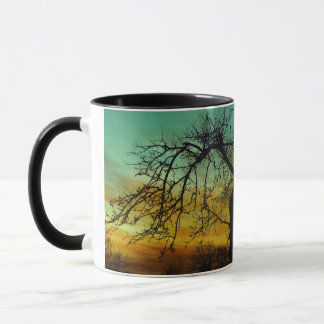 Schöne Sonnenuntergang Landschaftliche Landschaft  Tasse