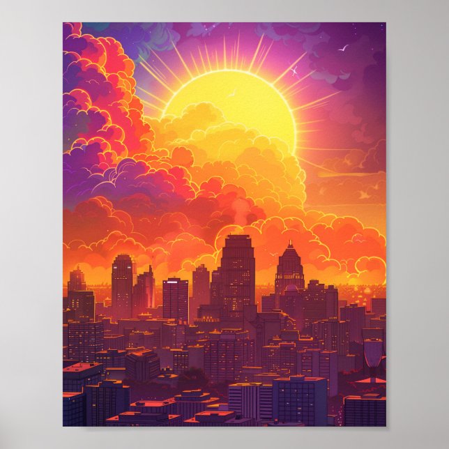 Schöne Sonnenuntergänge in Kansas City USA Poster (Vorne)