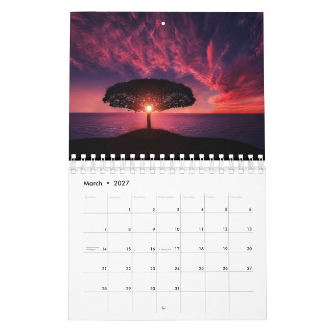 Schöne Sonnenuntergänge Kalender (Mär 2027)