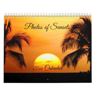 Schöne Sonnenuntergänge Strände Ozeane Palmen Kalender