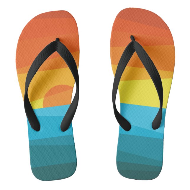 Schöne Sonnenuntergänge und Meereswellen kippen Fl Flip Flops (Fußbett)
