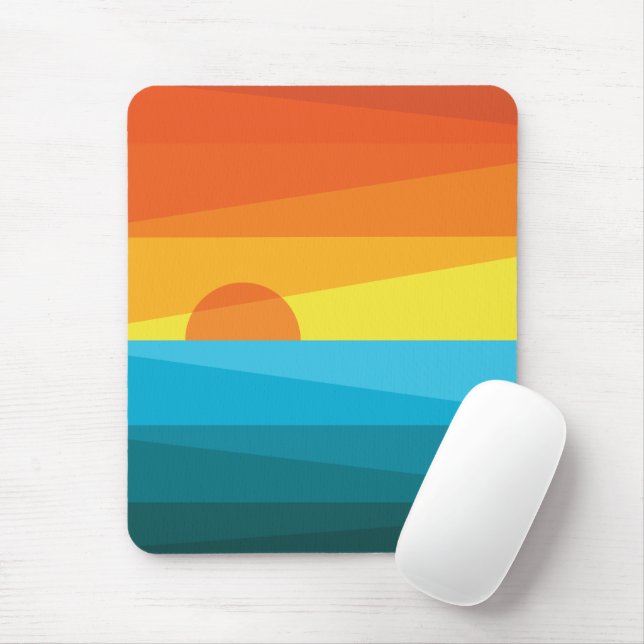 Schöne Sonnenuntergänge und Meereswellen Mousepad (Mit Mouse)