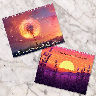 Schöne Sonnenuntergänge und Zitate Kalender