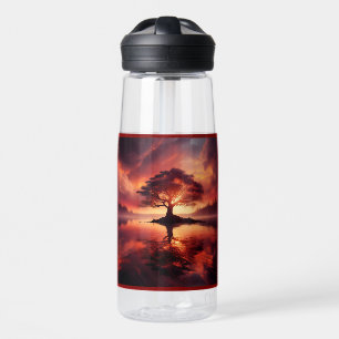 Schöne sonnige Landschaft mit Reflektionen Trinkflasche