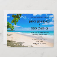Schöne sonnige tropische Strandfoto-Hochzeit