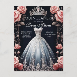Schöne Spanische Rose Quinceñera Postkarte