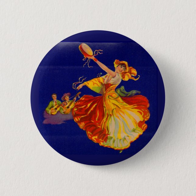 schöne spanische Tänzerin Button (Vorderseite)