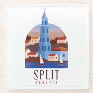 Schöne Split Kroatien Dalmatien Vintage Glasuntersetzer