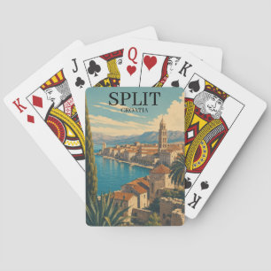 Schöne Split Kroatien Dalmatinische Küste Reise Spielkarten