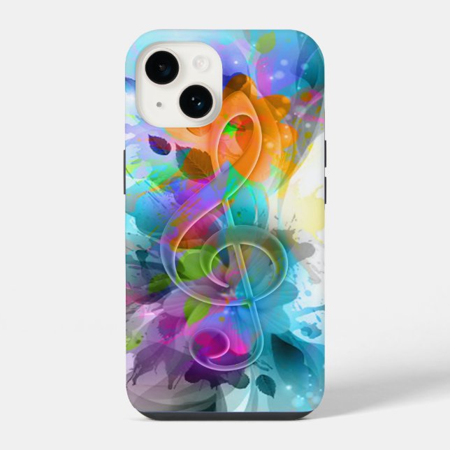 Schöne Spritzer Musiknote iPhone Hülle (Rückseite)
