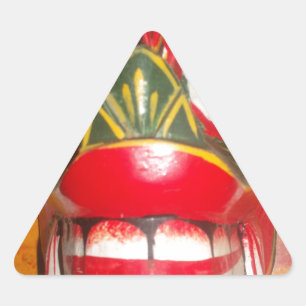 Schöne sri-lankische Kunst der traditionellen Feue Dreieckiger Aufkleber