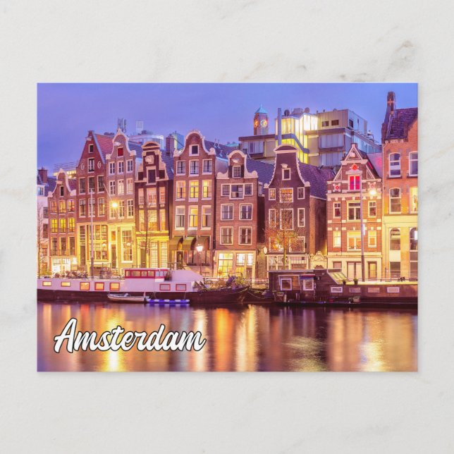 Schöne Stadt Amsterdam, Niederlande Postkarte (Vorderseite)
