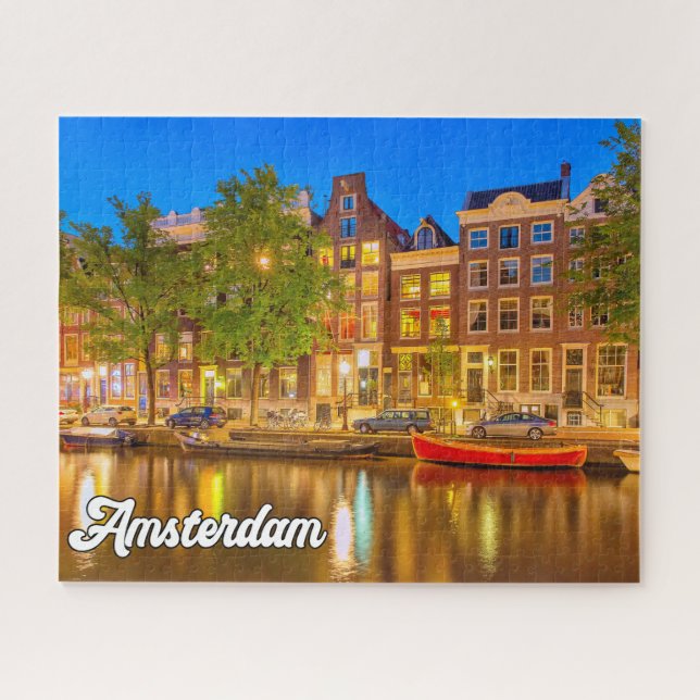 Schöne Stadt Amsterdam, Niederlande Puzzle (Horizontal)