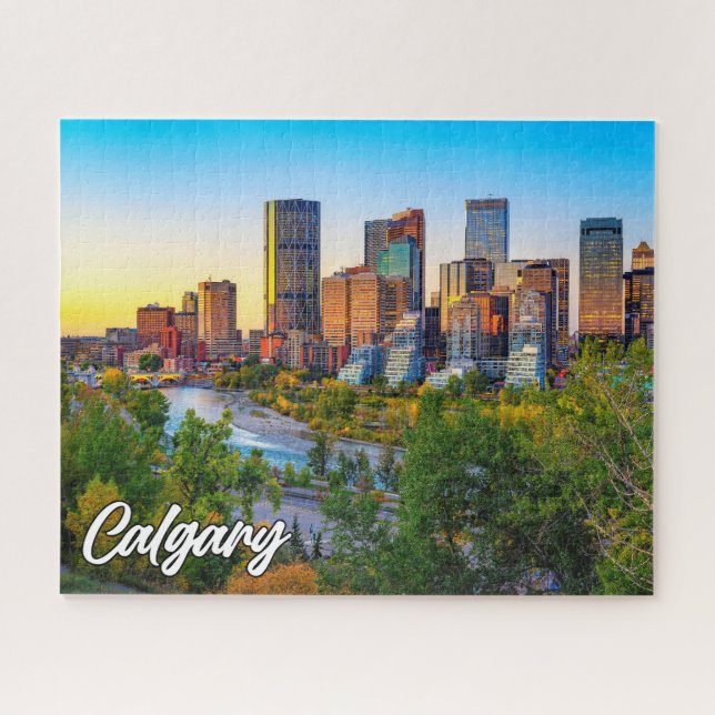 Schöne Stadt Calgary, Alberta, Kanada Puzzle (Horizontal)