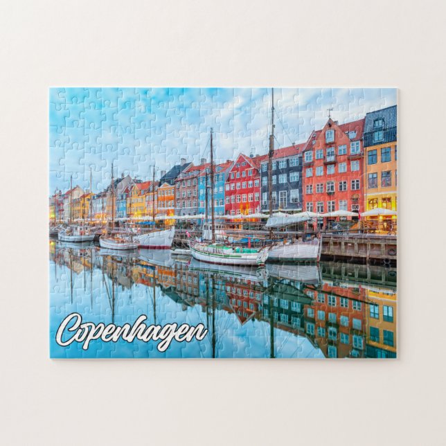 Schöne Stadt Kopenhagen, Dänemark Puzzle (Horizontal)