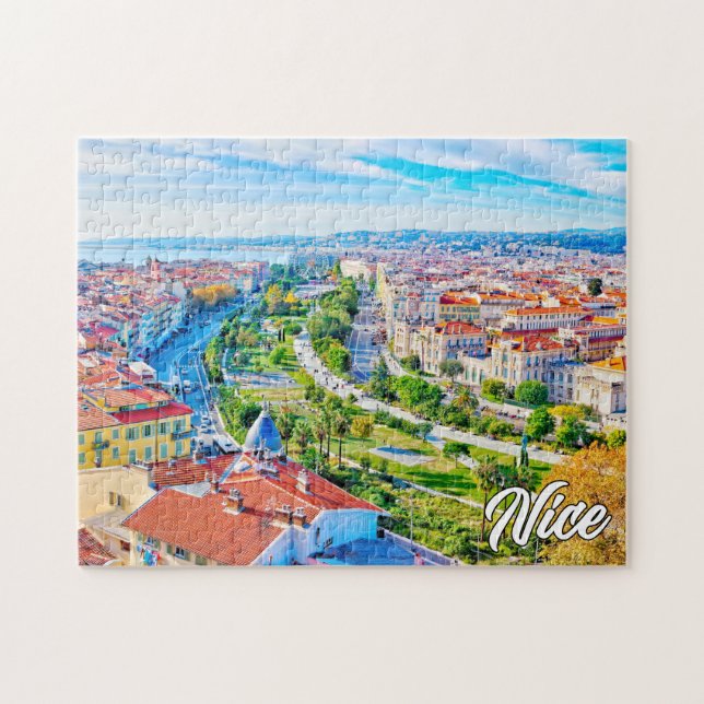Schöne Stadt Nizza, Frankreich Puzzle (Horizontal)