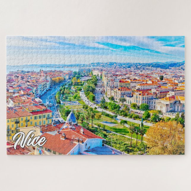 Schöne Stadt Nizza, Frankreich Puzzle (Horizontal)
