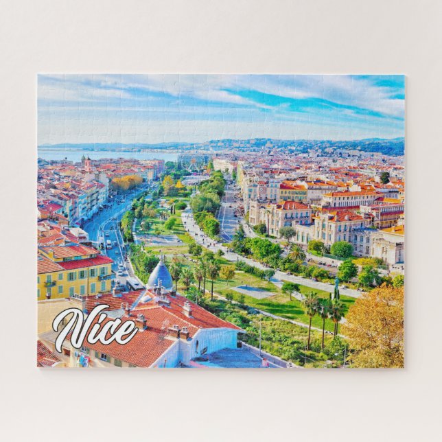 Schöne Stadt Nizza, Frankreich Puzzle (Horizontal)