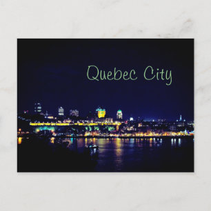 Schöne Stadt Quebec zur Nachtzeit Postkarte
