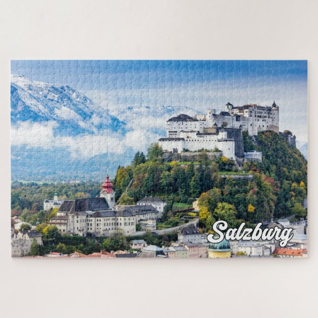 Schöne Stadt Salzburg, Österreich Puzzle (Horizontal)