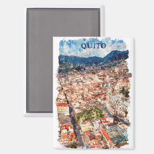 Schöne Stadtansicht von Quito Ecuador Magnet