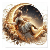 Schöne Steampunk-Frau auf dem Mond