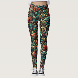 Schöne Steampunk Gears und Rose Leggings