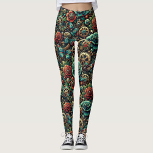 Schöne Steampunk Gears und Rose Leggings