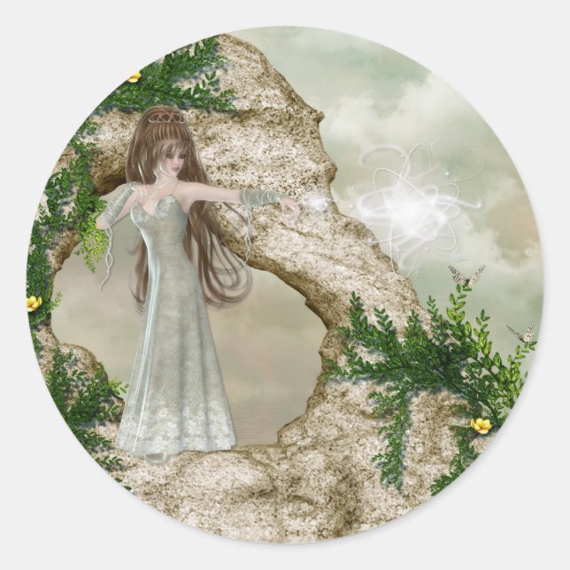 Schöne Sticker der Elven Magic Fantasy (Vorderseite)