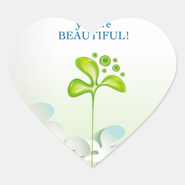 Schöne Stickerei Herz-Aufkleber (Vorderseite)