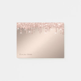 Schöne stilvolle Elegante Rose Gold Glitzer Tropfe Post-it Klebezettel