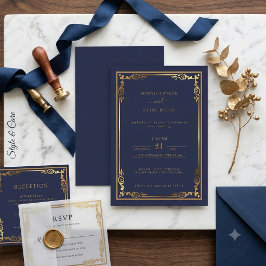 Schöne stilvolle Hochzeit Einladung mit elegantem 