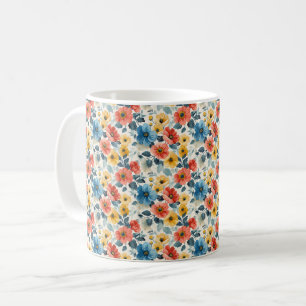 Schöne stilvolle romantische Frühlingsblumen Mädch Kaffeetasse