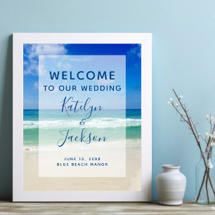 Schöne Strand Hochzeitsplakat Willkommen Poster