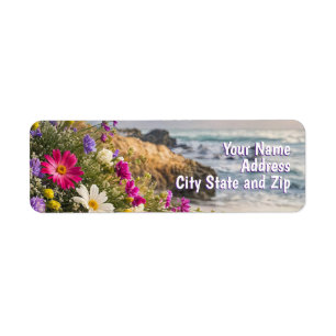 Schöne Strand- und Blumen-Rücksendeadresse