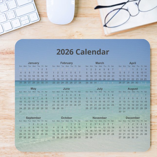 Schöne Strandfotografie 2026 Kalender Mousepad (Von Creator hochgeladen)