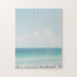 Schöne Strandfotografie Cool Blue Ocean Skies Puzzle<br><div class="desc">Ein lustiges Foto,  das einen Tag am Strand mit hellblauem Himmel und türkisfarbenem Wasser darstellt.</div>