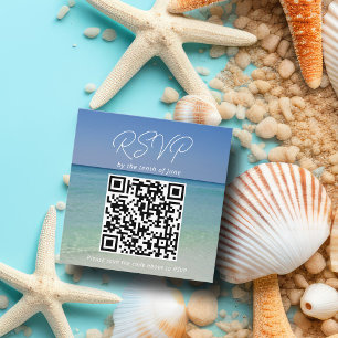 Schöne Strandfotografie Hochzeit QR Code UAWG Begleitkarte