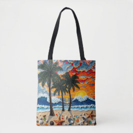 Schöne Strandszene mit Palmen