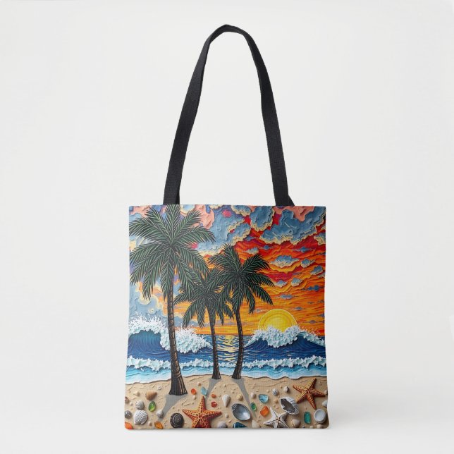 Schöne Strandszene mit Palmen   (Vorderseite)